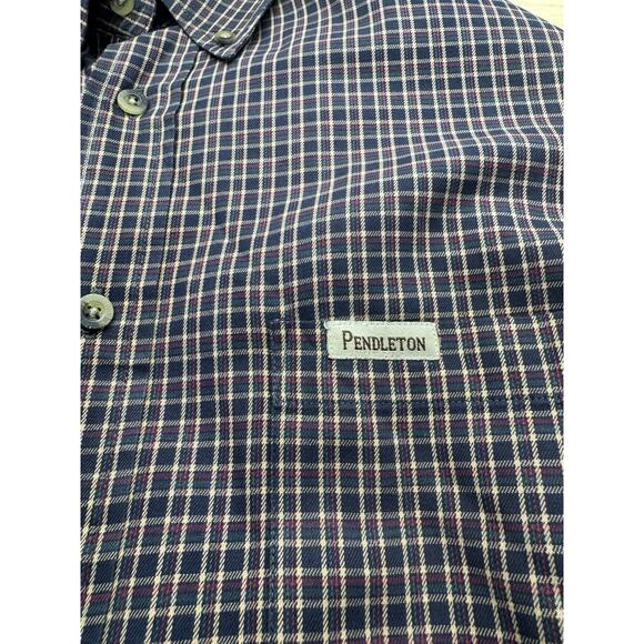 Pendleton Shirt Men's Long Sleeve Size L 100% Cotton Plaid Button Down Vintage - Picture 4 of 5